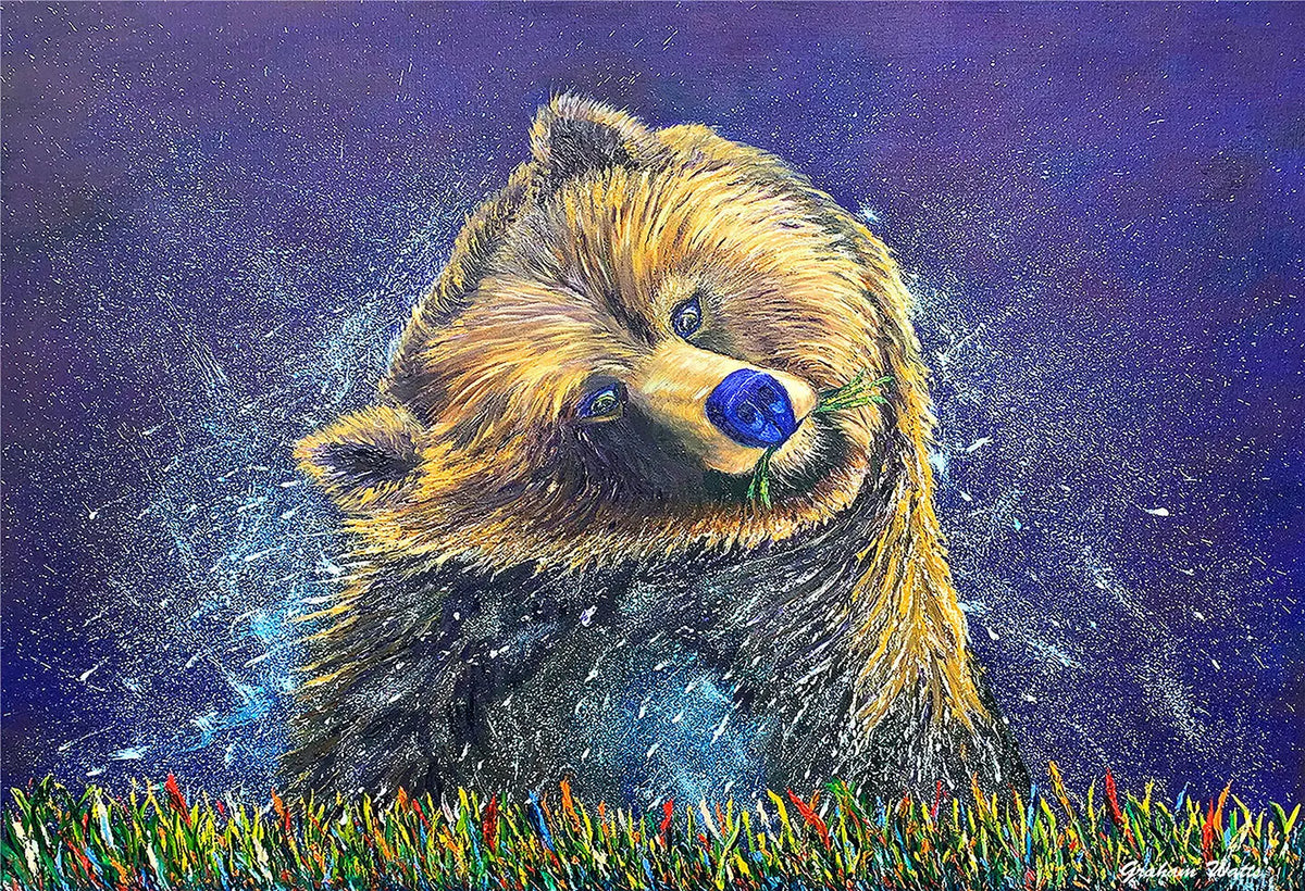 art prints grizzly bear, wildlife artwork