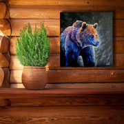 Radiant Strength grizzly bear painting displayed as colourful Canadian wildlife art by Graham Watts