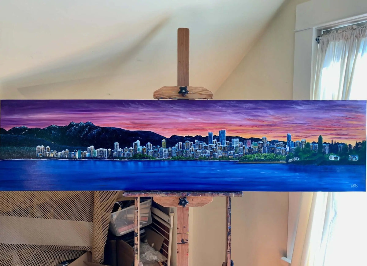 Past commission: Best of Vancouver Cityscape Painting | 70 x 24 by Graham Watts.