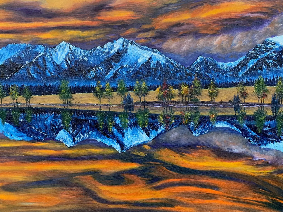 Chinook Winds original Canmore Alberta mountain oil painting by Graham Watts