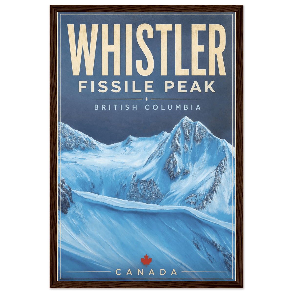 Fissile Peak Whistler BC framed mountain poster and wall art by Graham Watts