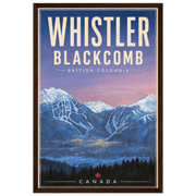 Whistler Blackcomb art poster framed ski wall art by Canadian artist Graham Watts