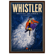 Whistler British Columbia framed ski poster and wall art by Canadian artist Graham Watts