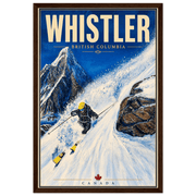 Spanky's Ladder Blackcomb Whistler framed ski poster by Canadian artist Graham Watts