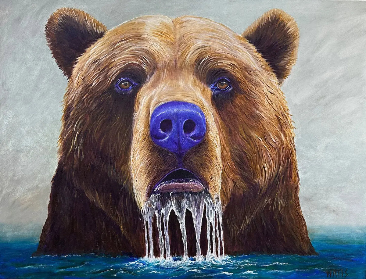 "GRIZZ" – Majestic Grizzly Bear Limited Edition Art Print - The Art Shop | Artist Graham Watts