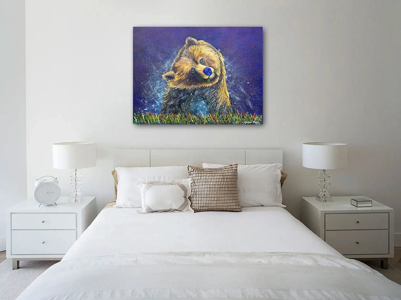 "Mona" Playful Grizzly Bear - Limited Edition Print - The Art Shop | Artist Graham Watts