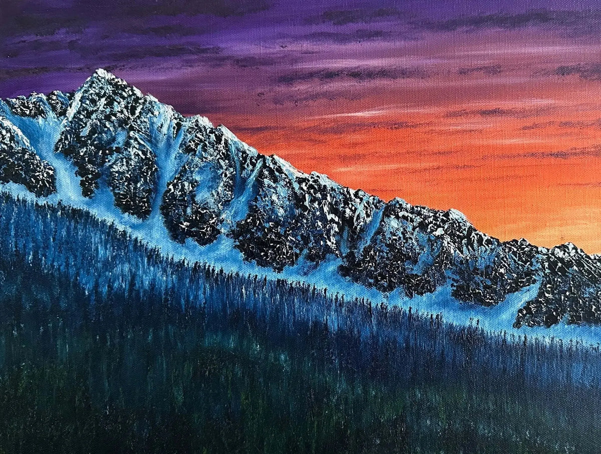 Mountain Art "Whistler Peak – Whistler BC" - Artist Graham Watts | Canadian Oil Painter in Vancouver, BC