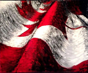 Oh Canada original Canadian flag oil and resin painting with red maple leaf by Canadian artist Graham Watts