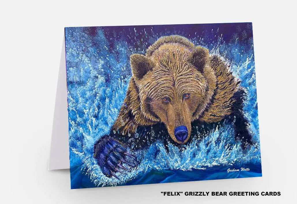 Order "FELIX" Grizzly Bear Fine Art Greeting Cards - The Art Shop | Artist Graham Watts