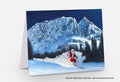 Holiday Greeting Cards Santa Skis Whistler, BC Fine Art Greeting Cards - The Art Shop | Artist Graham Watts