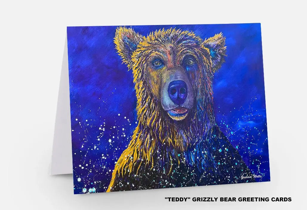 Order "TEDDY" Grizzly Bear Fine Art Greeting Cards - The Art Shop | Artist Graham Watts