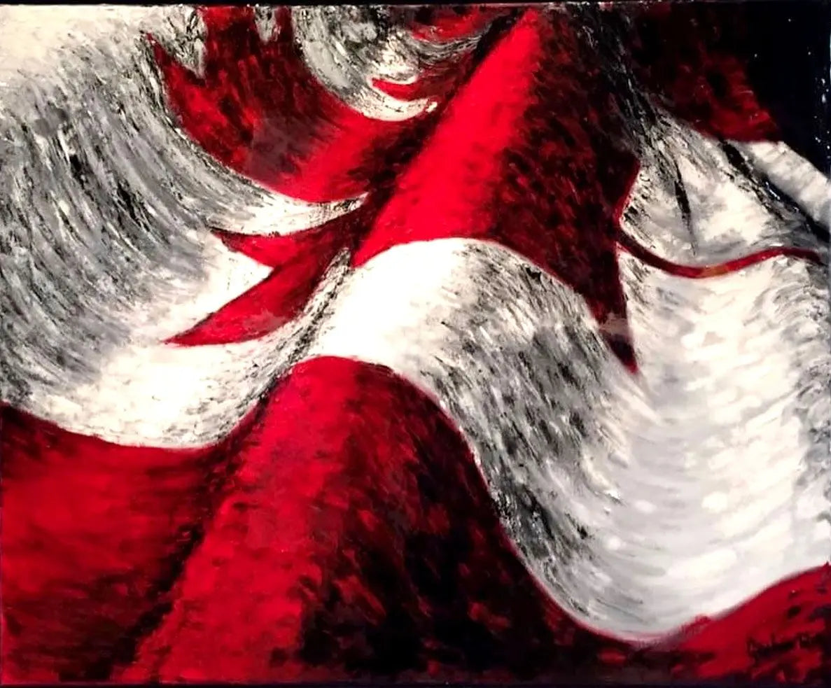 O Canada original Canadian flag oil and resin painting by Graham Watts