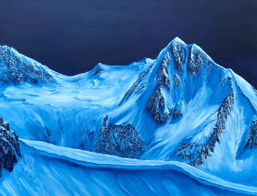 Overlord Mountain and Fissile Peak original Whistler oil painting by Graham Watts