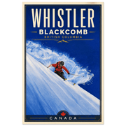 Whistler Blackcomb Resorts travel poster design No. 1 based on original artwork by Graham Watts