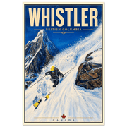 Whistler British Columbia travel poster design No. 1 based on original artwork by Graham Watts