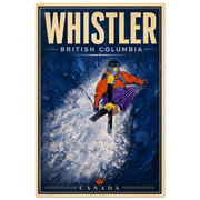 Whistler British Columbia travel poster design No. 2 based on original artwork by Graham Watts