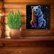 Radiant Bear colourful grizzly bear painting by Canadian wildlife artist Graham Watts