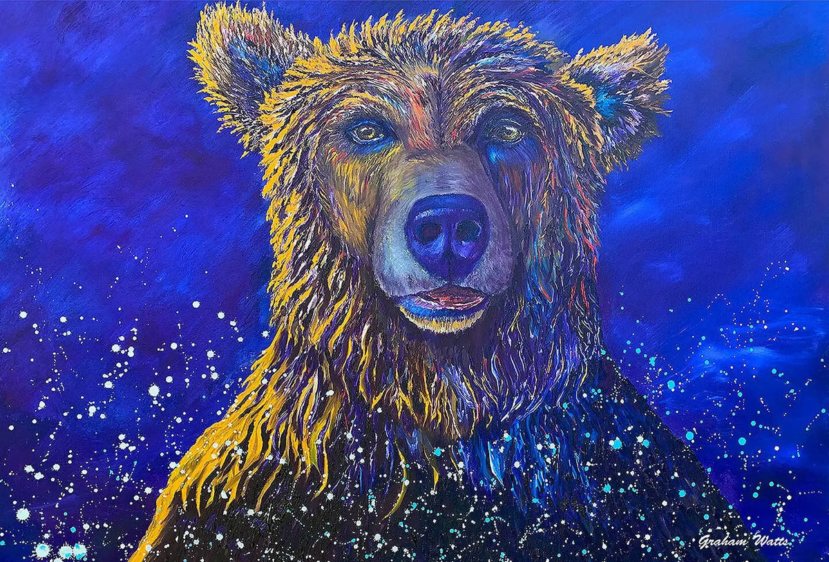 "Teddy" Whimsical Grizzly Bear - Limited Edition Print - The Art Shop | Artist Graham Watts