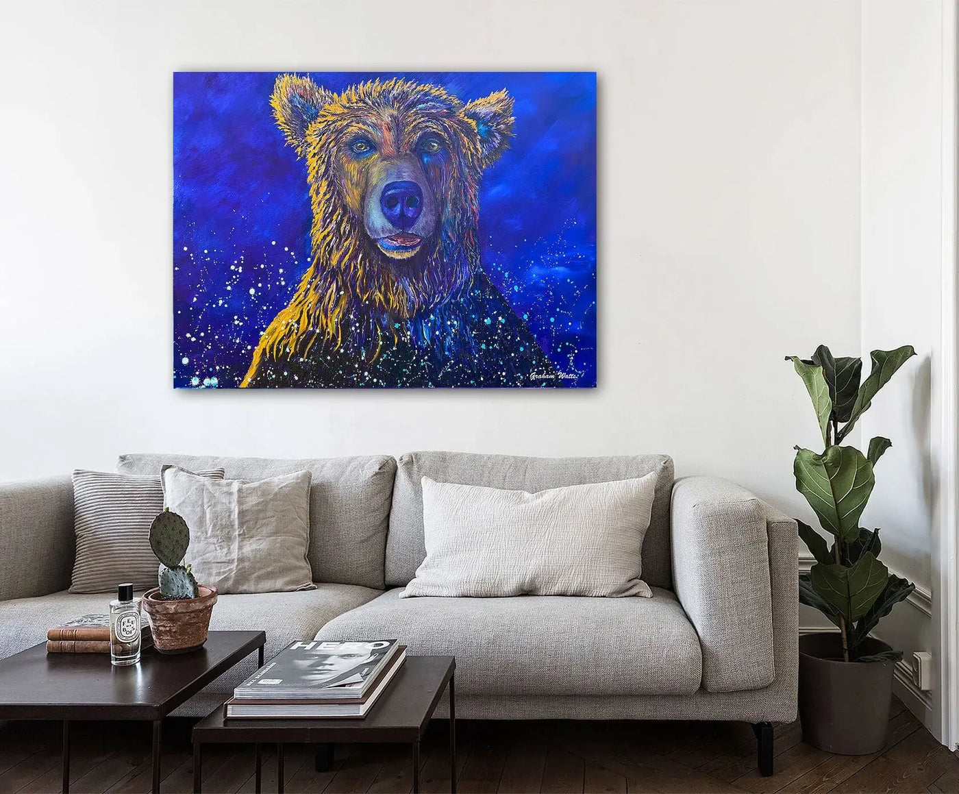"Teddy" Whimsical Grizzly Bear - Limited Edition Print - The Art Shop | Artist Graham Watts