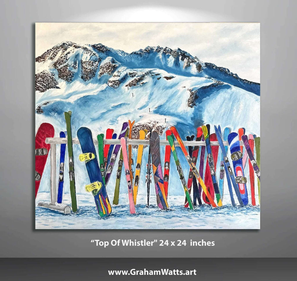 Top of the World, a commissioned Whistler mountain painting by Graham Watts.
