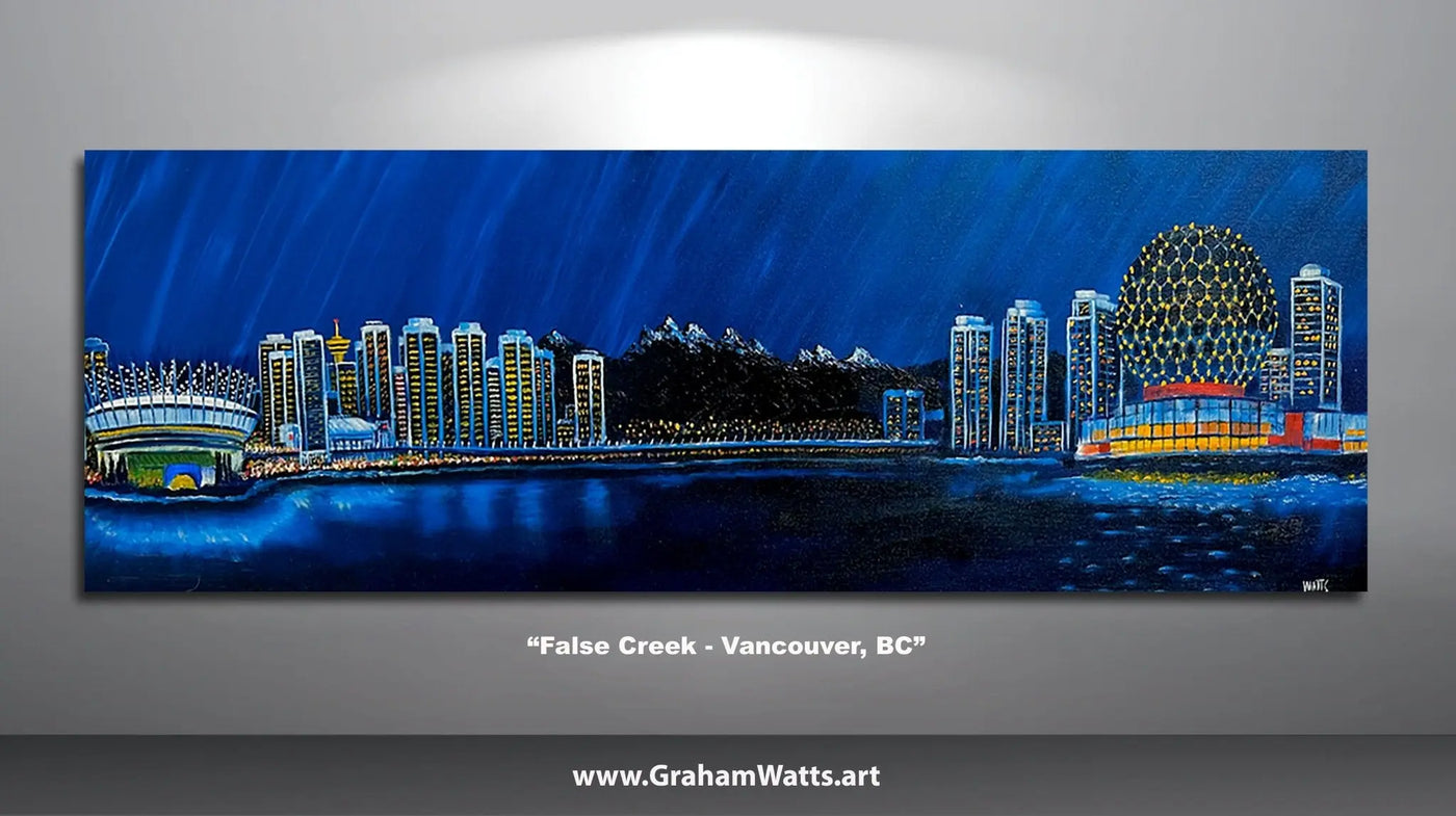 Vancouver Cityscapes "False Creek - Artist Graham Watts | Canadian Oil Painter in Vancouver, BC