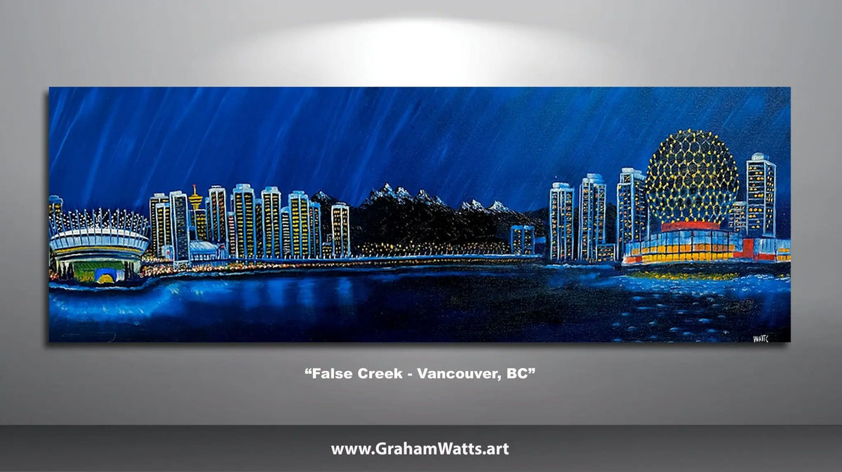 Vancouver Cityscapes Artwork "False Creek - Artist Graham Watts | Canadian Oil Painter in Vancouver, BC