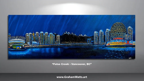 Vancouver Cityscapes "False Creek - Artist Graham Watts | Canadian Oil Painter in Vancouver, BC