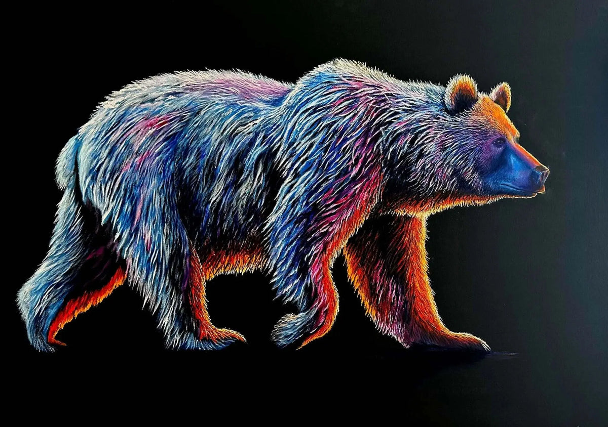 "Vibrant Majesty" Grizzly Bear Canadian Art By Local Artist Graham Watts Vancouver To Whistler