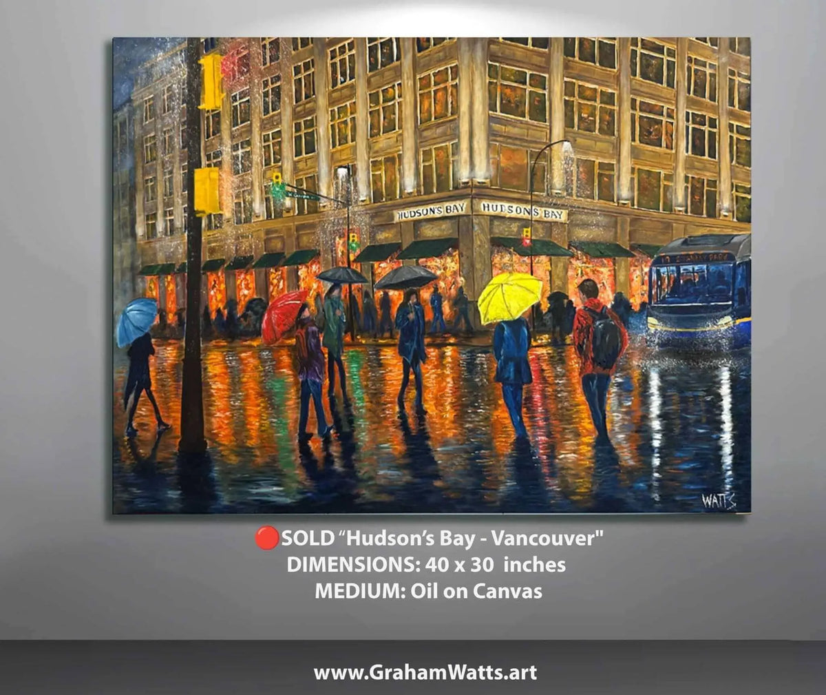 Original Painting "Vintage Hudson's Bay – Vancouver, BC" By Graham Watts (Watts Art Studios)
