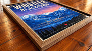 Whistler Blackcomb framed ski poster displayed as wall art in a modern interior