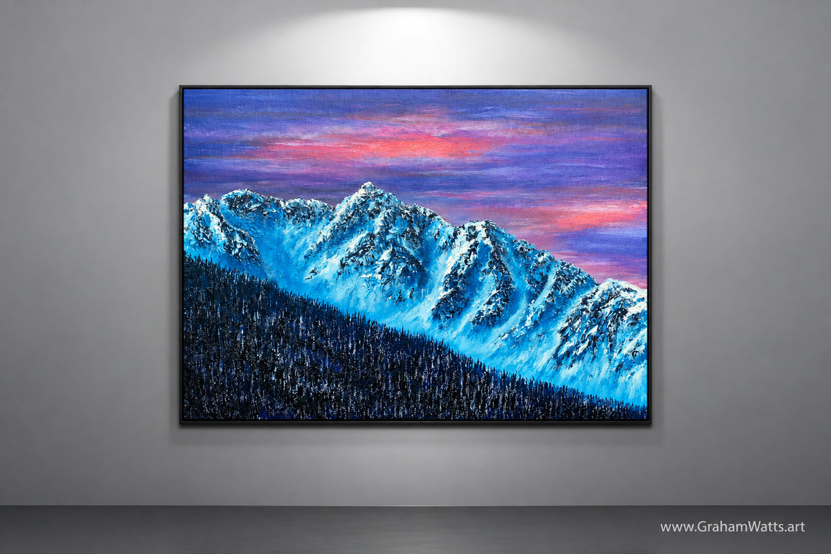 Original Whistler Bowl mountain painting inspired by Whistler, British Columbia, by Canadian artist Graham Watts