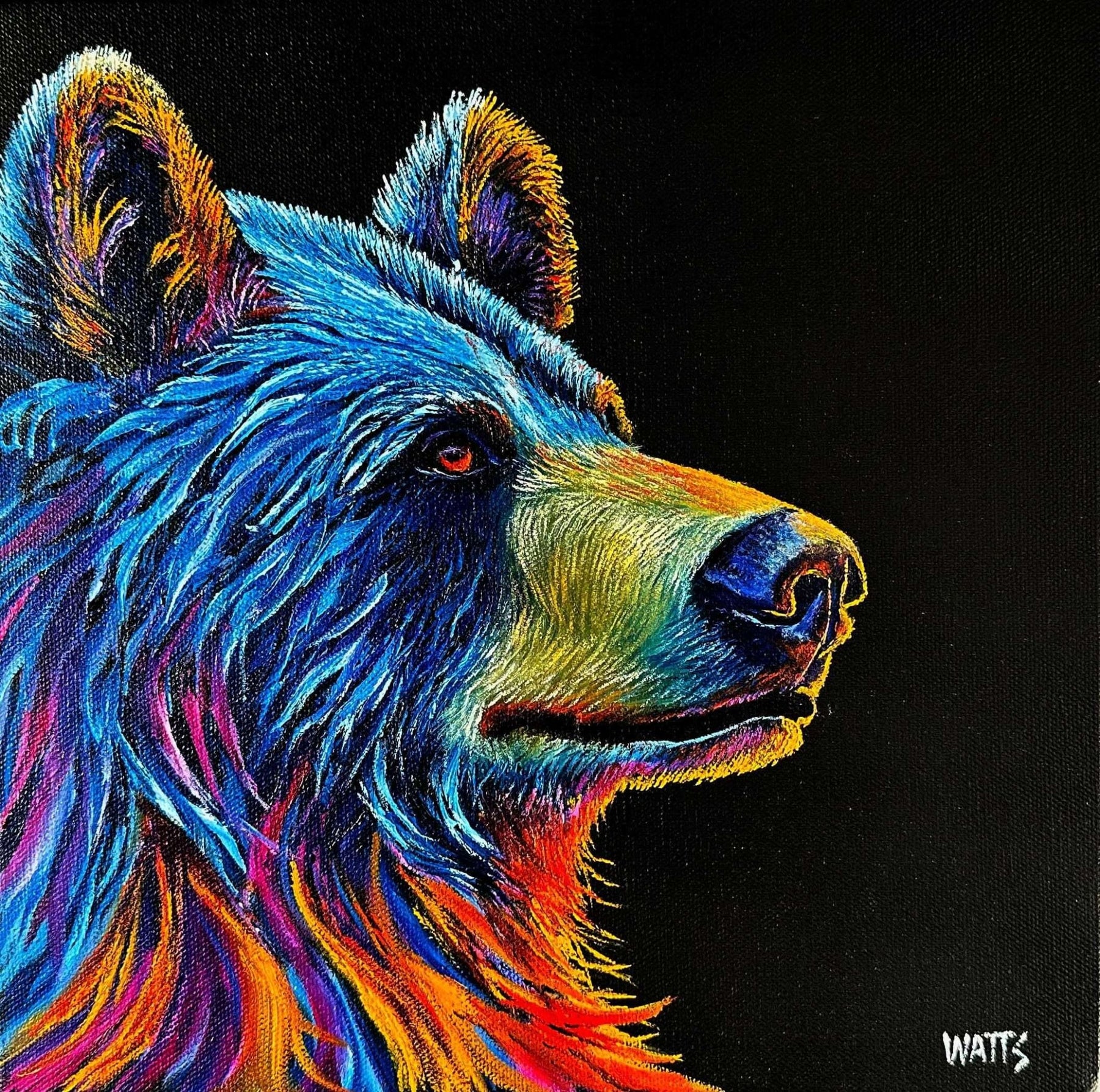 Wildlife Art "Vivid Grace" Grizzly Bear - Original Canadian Art & Prints | Graham Watts Art Store