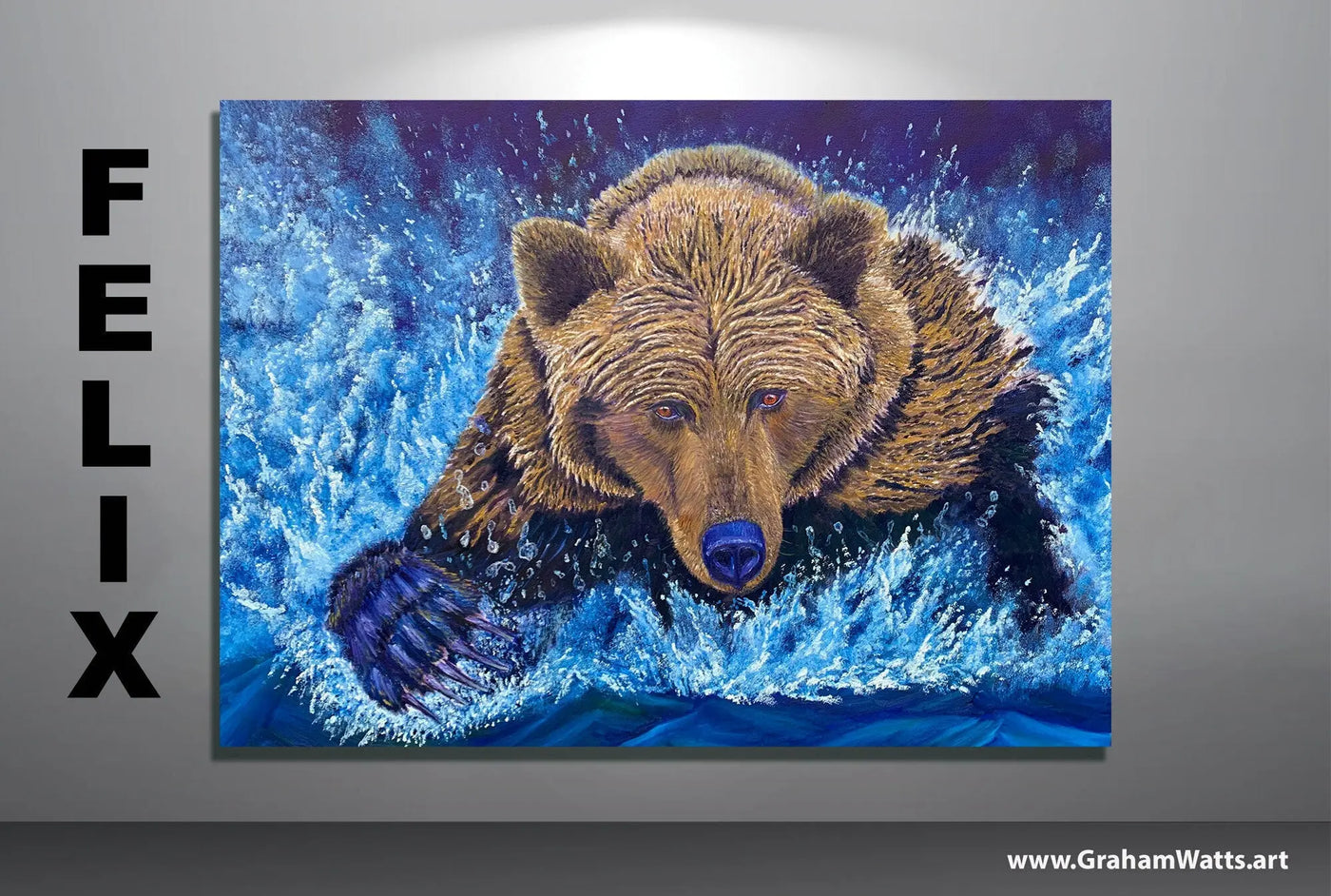 Wildlife Artwork: "Felix" - Grizzly Bear - Artist Graham Watts | Canadian Oil Painter in Vancouver, BC